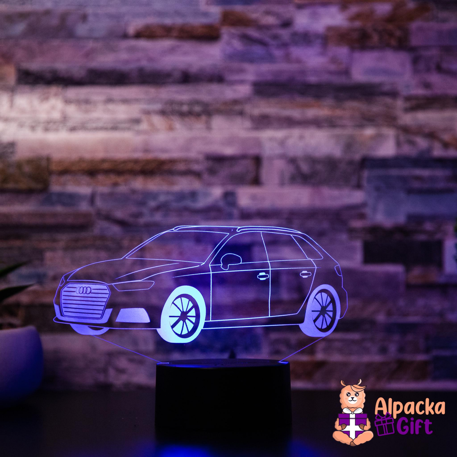 Lampă 3D Audi A3 Negru
