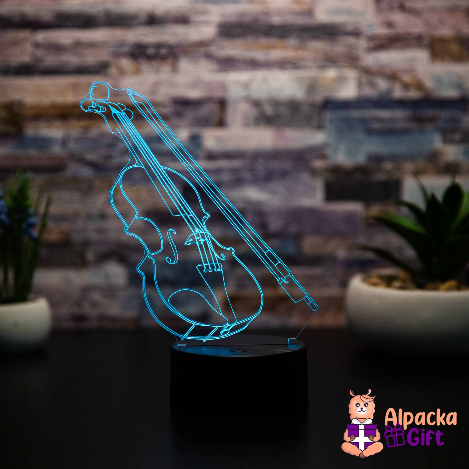 Lampă 3D Vioară Negru