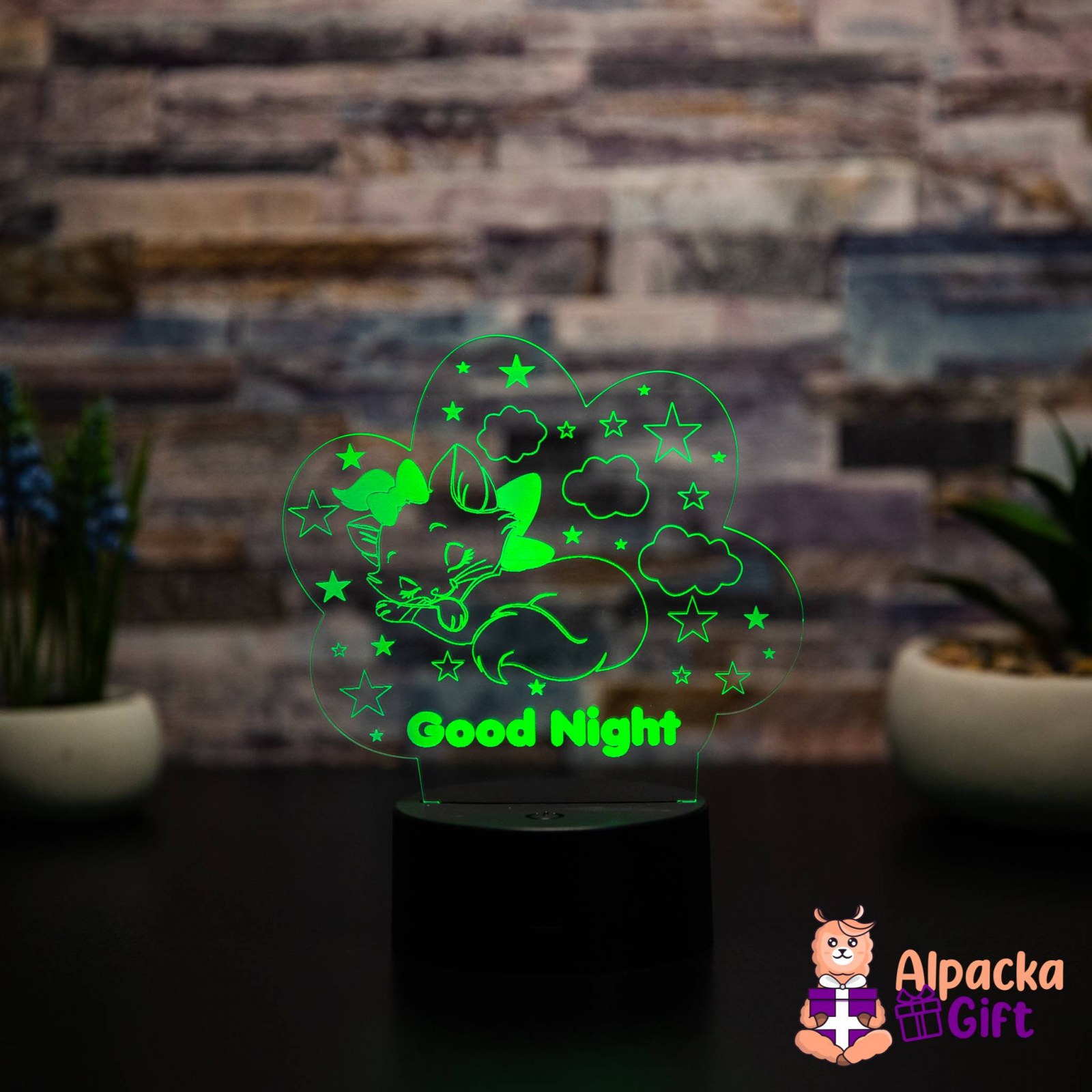 Lampă 3D Good Night Negru