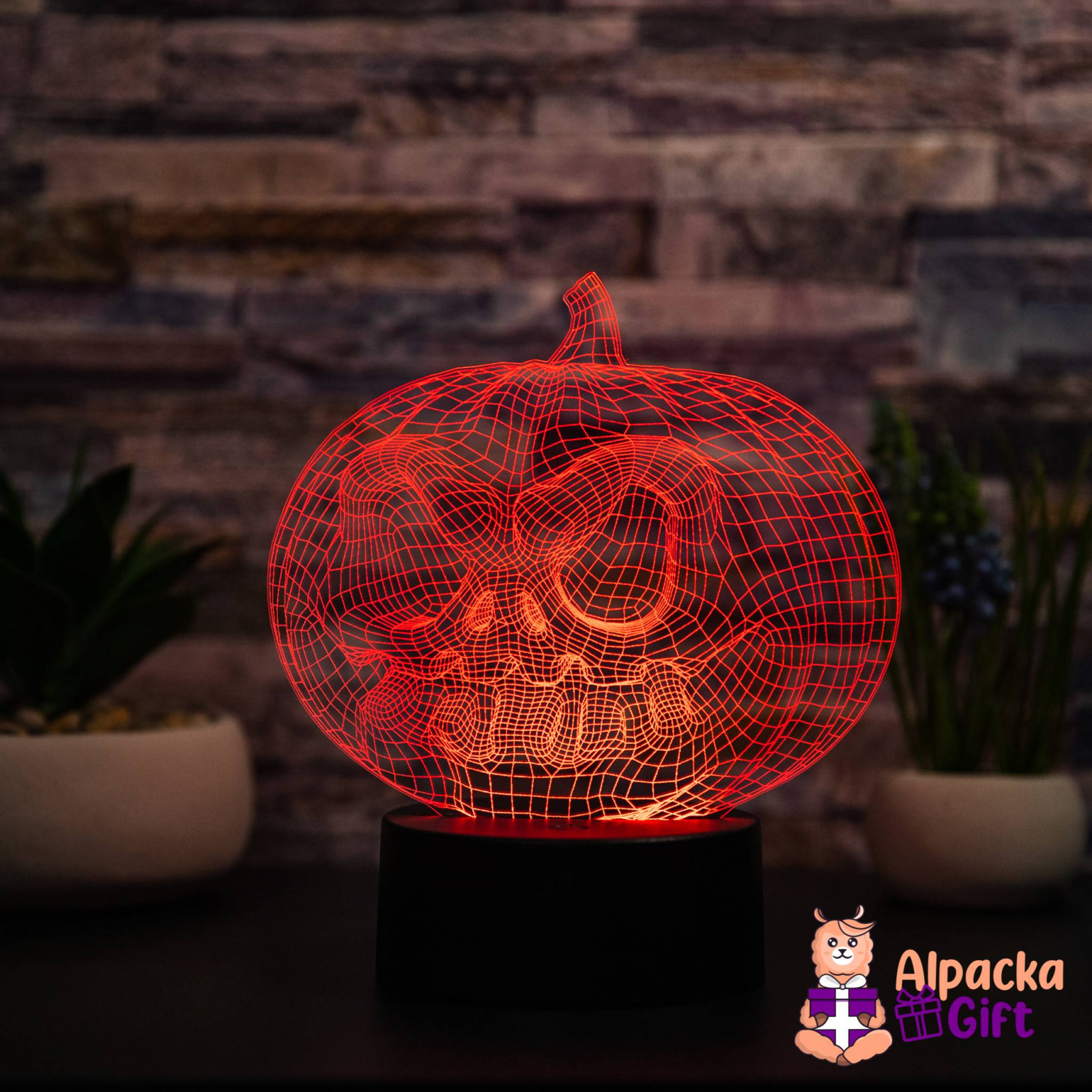 Lampa 3D - Dovleac Halloween 1 Negru