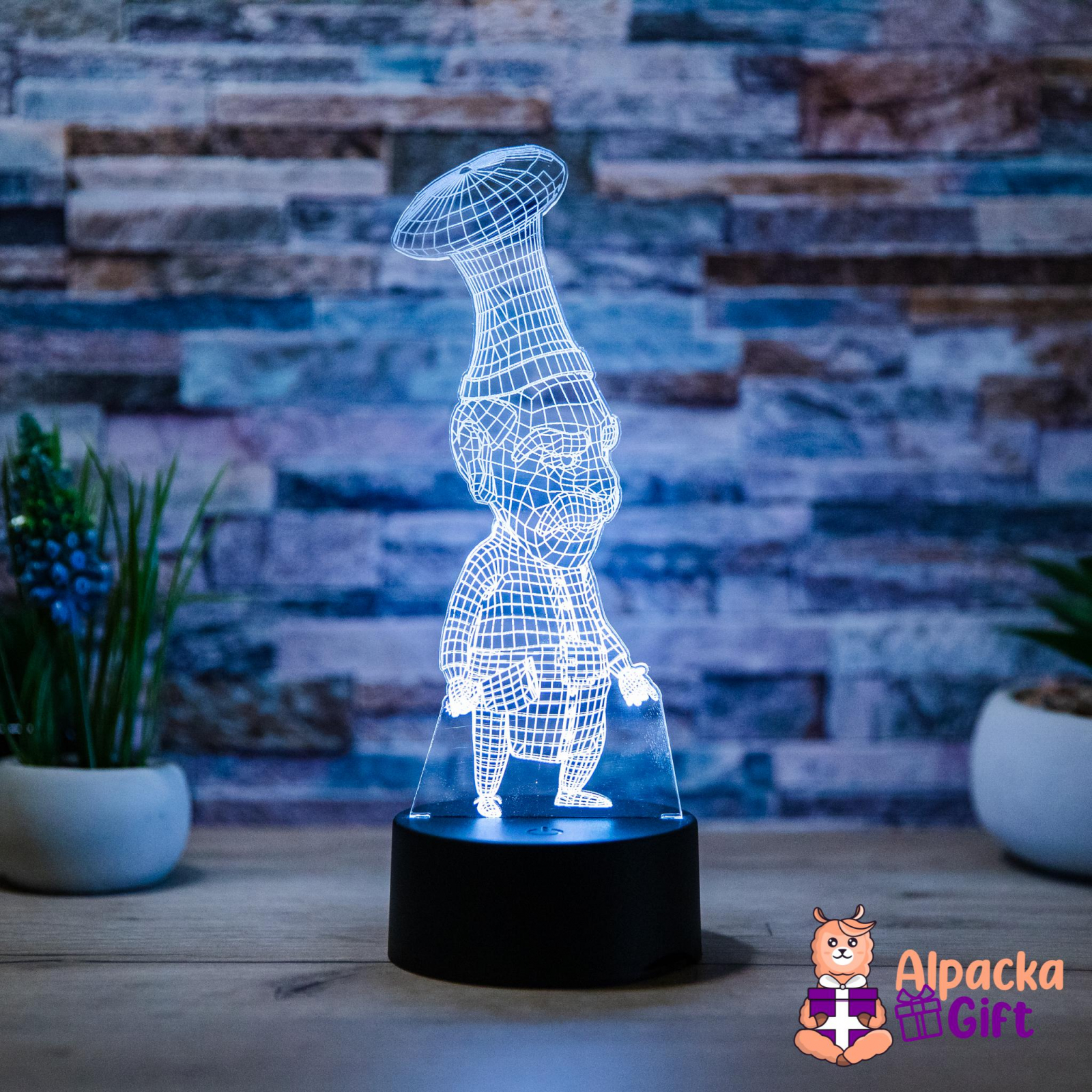 Lampă 3D Bucătar Negru