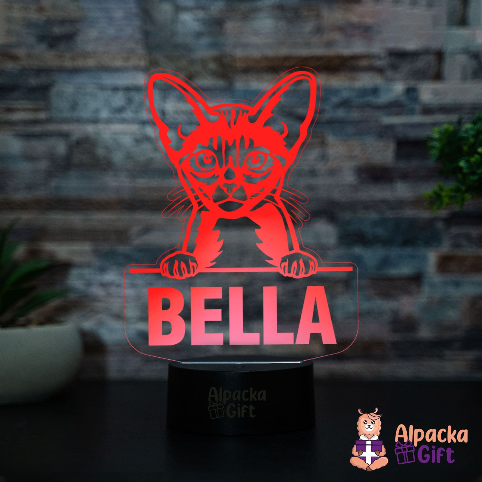 Lampă 3D Abyssinian Negru