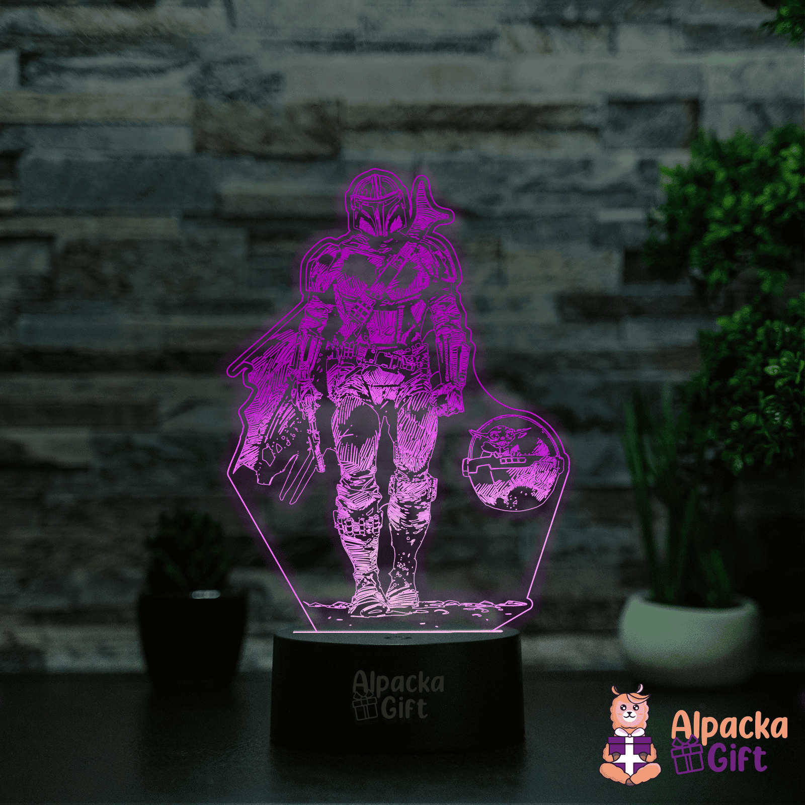 Lampă 3D - The Mandalorian Negru