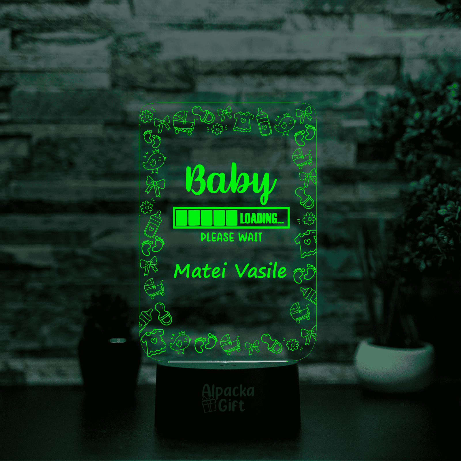 Lampă 3D - Baby Loading 2 Negru