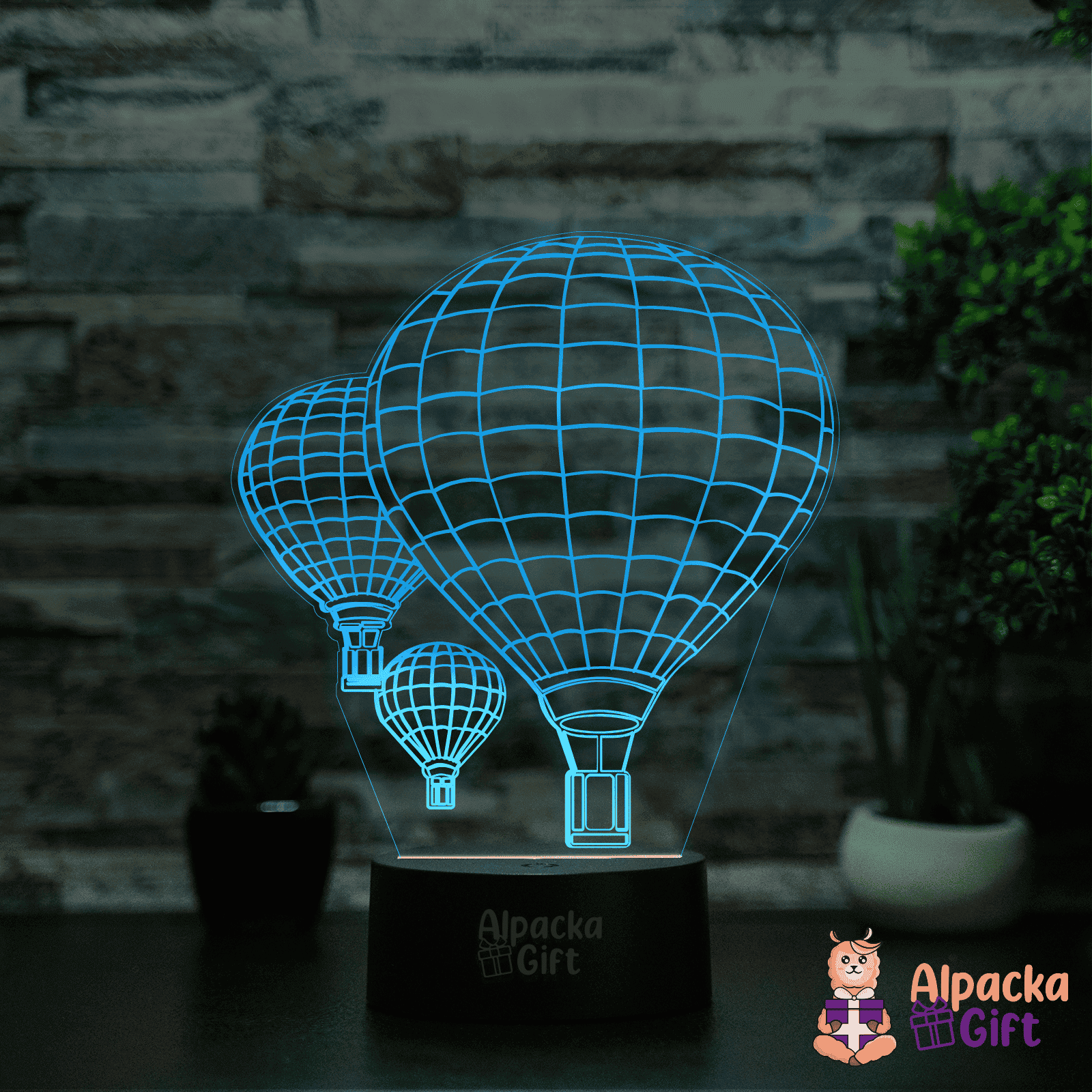 Lampă 3D - Baloane cu Aer Cald Negru