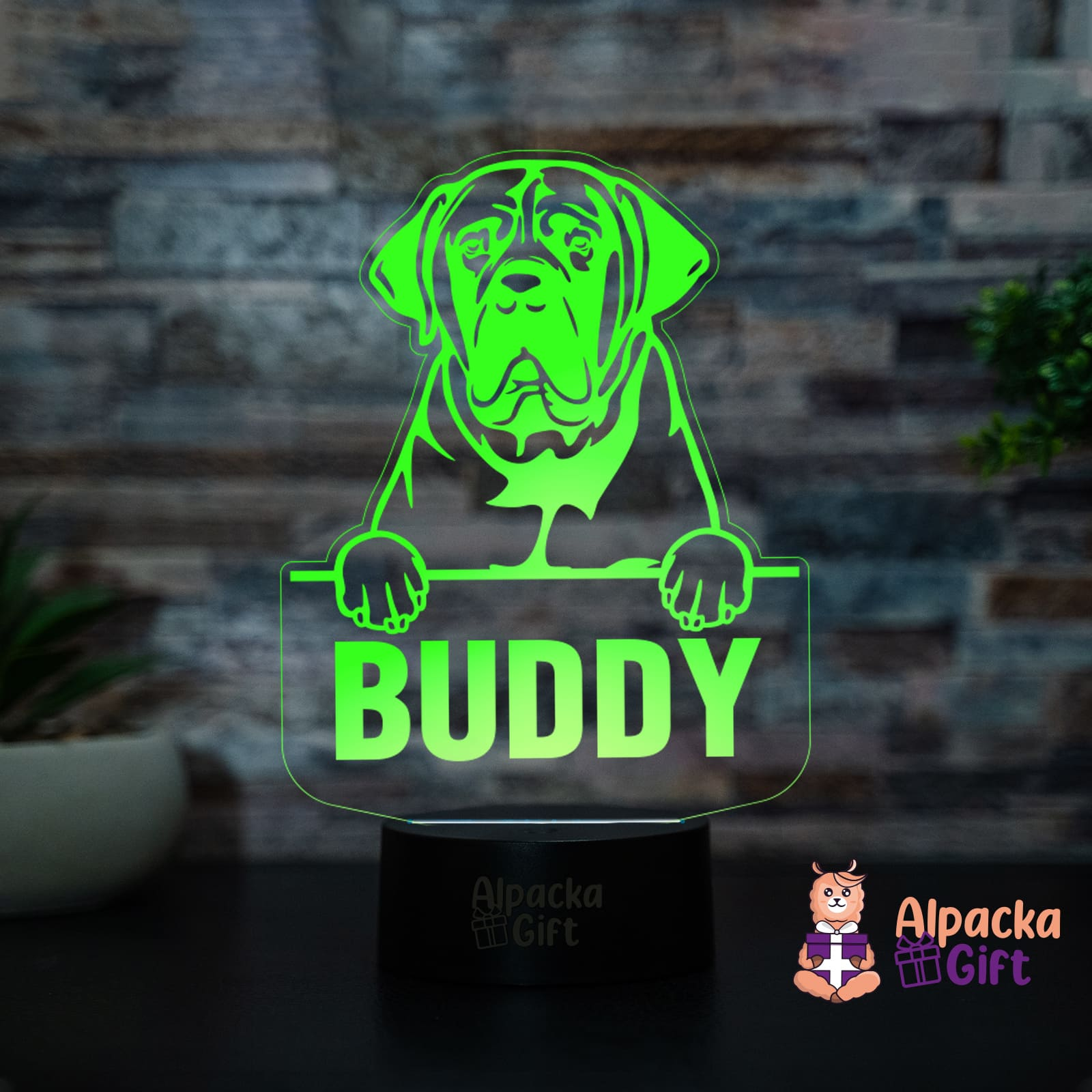 Lampă 3D - Boerboel Negru