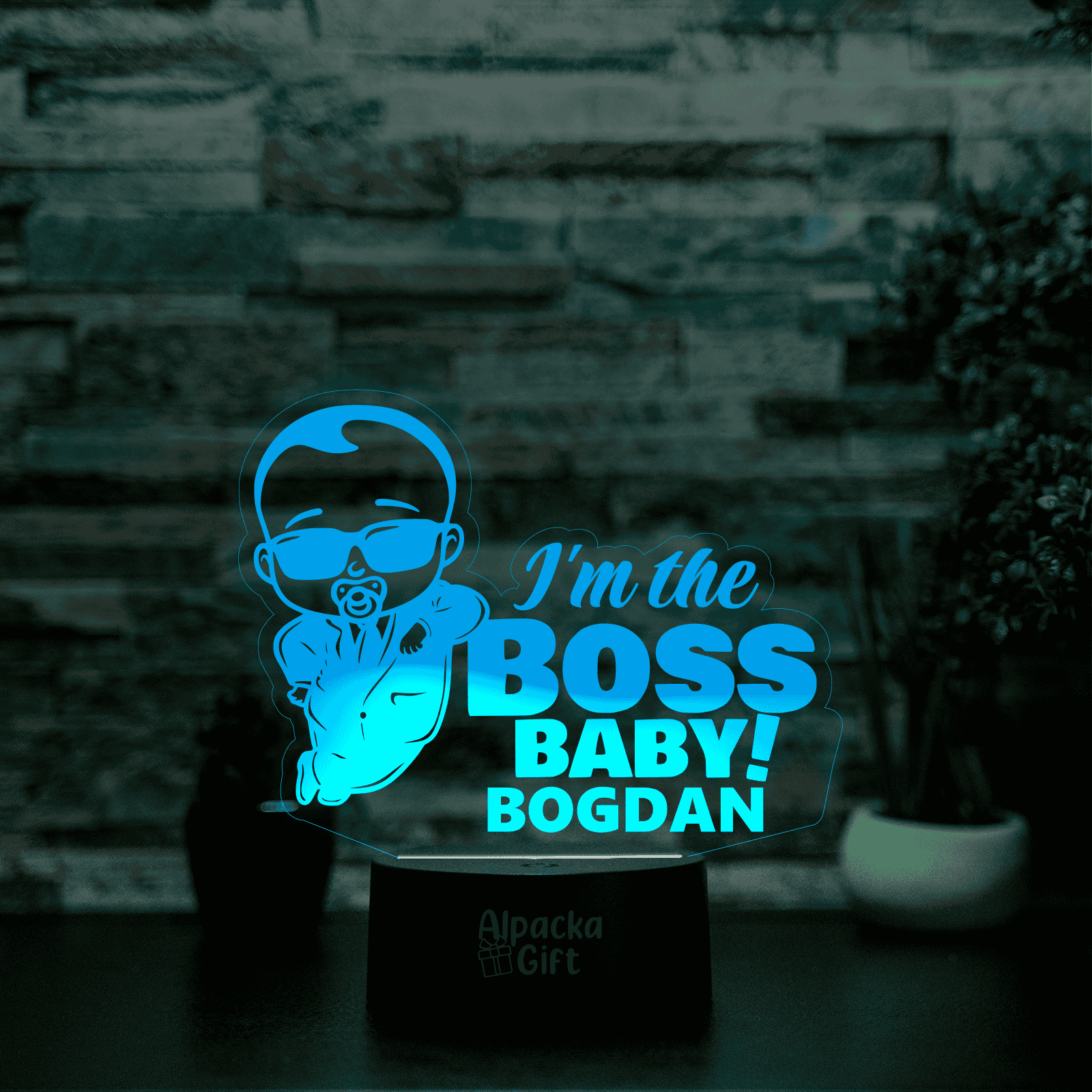 Lampă 3D - Boss Baby Negru