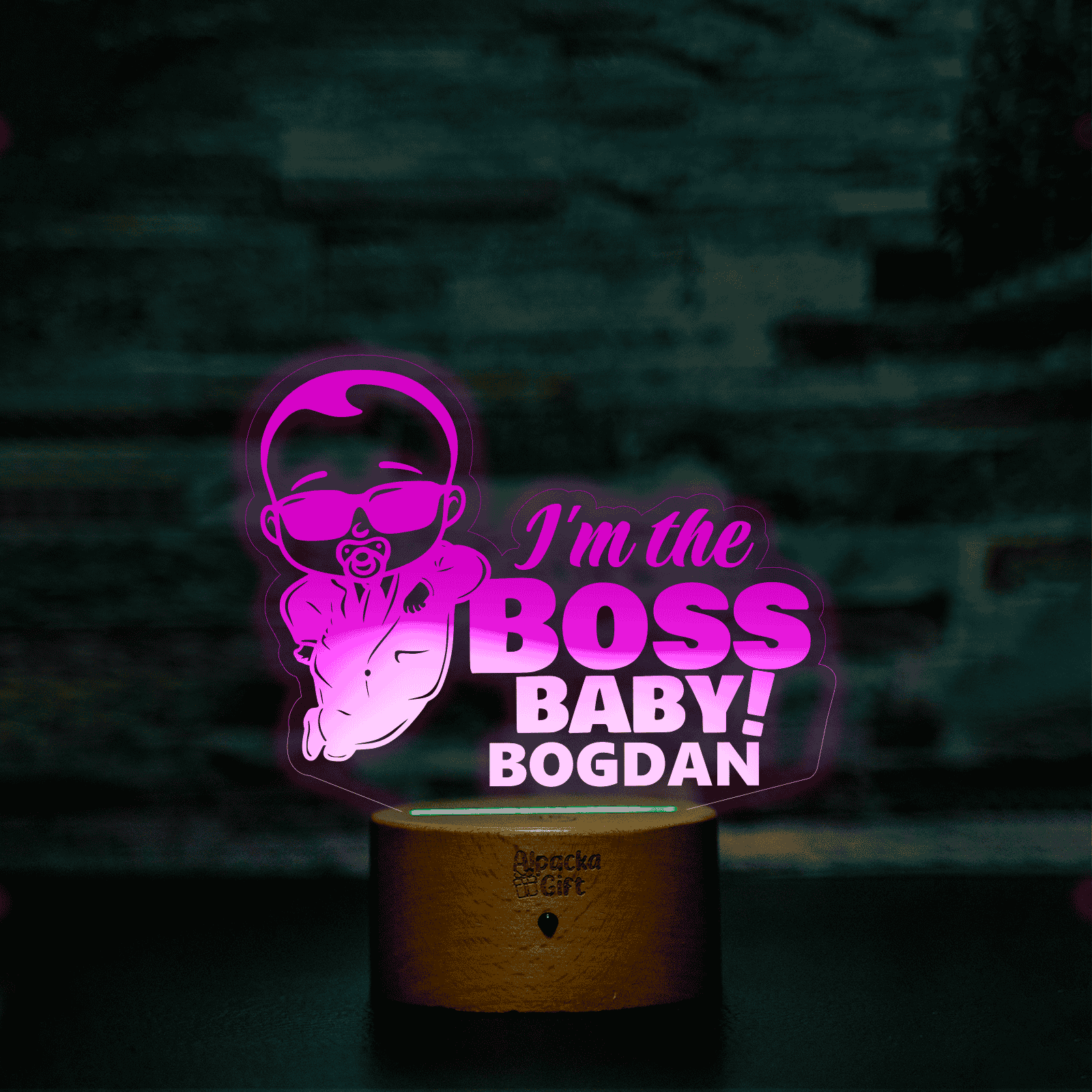 Lampă 3D - Boss Baby Lemn
