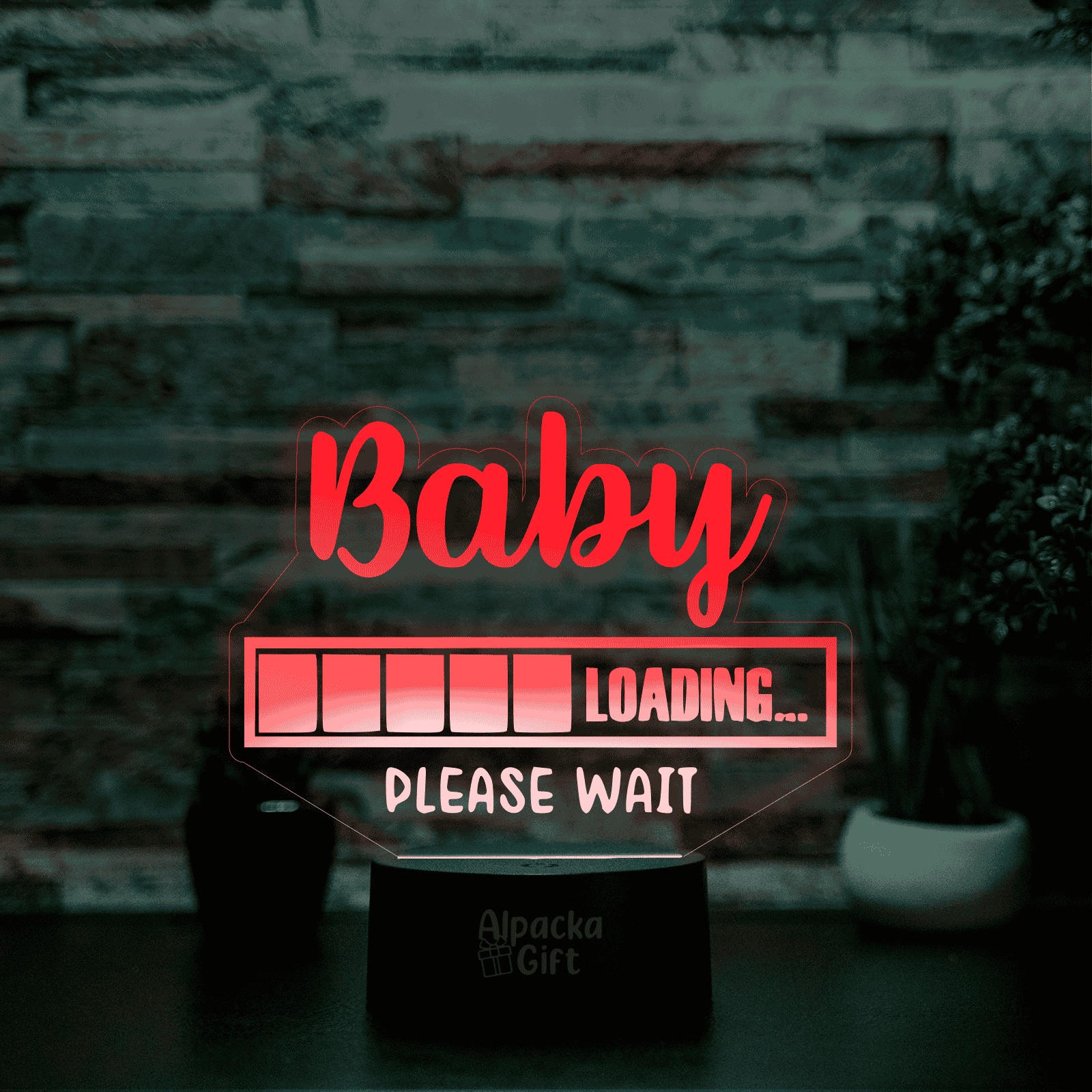 Lampă 3D - Baby Loading Negru