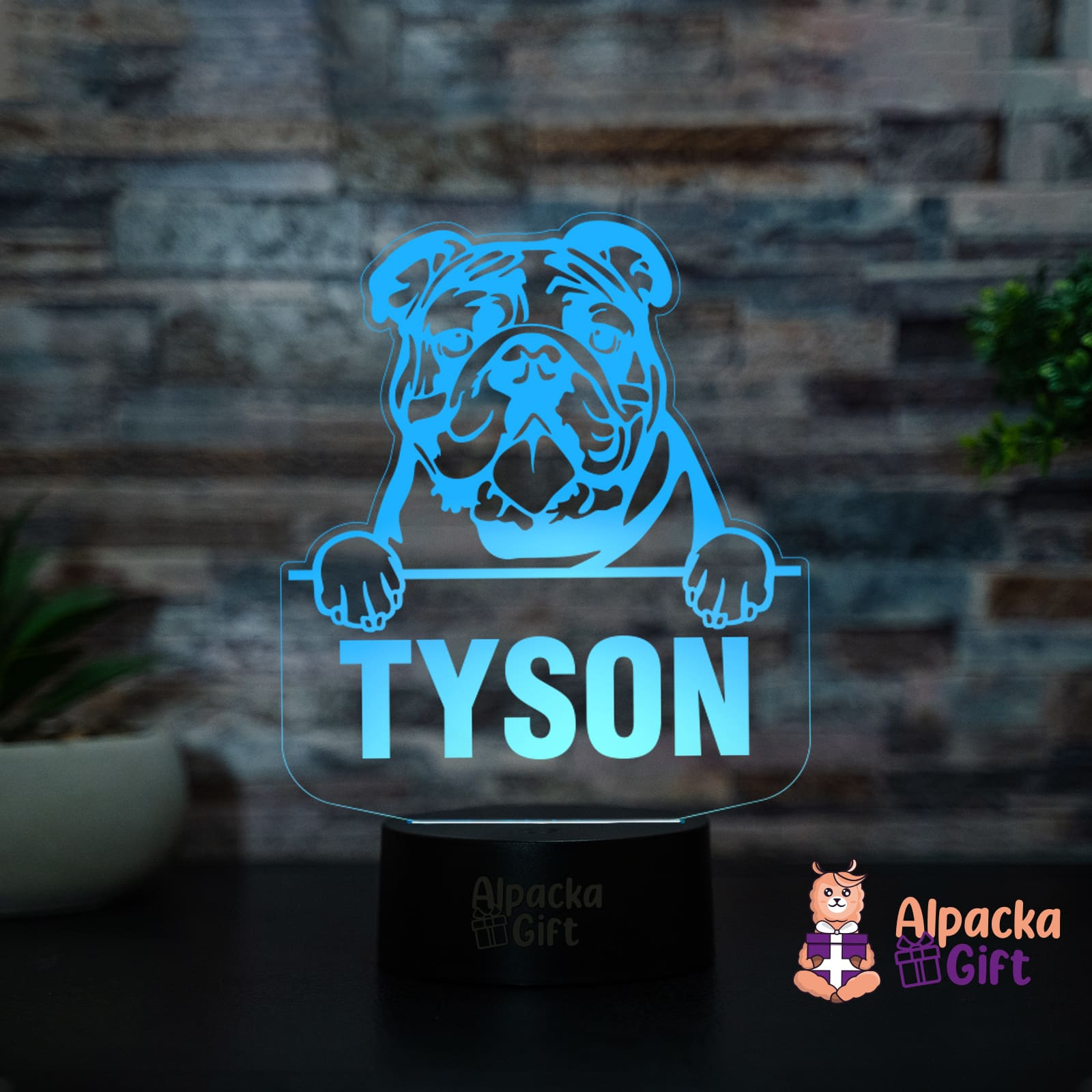 Lampă 3D - Buldog (Bulldog) Negru