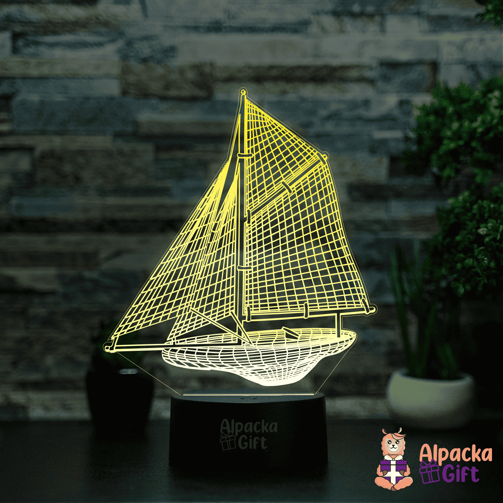 Lampă 3D - Catamaran Negru