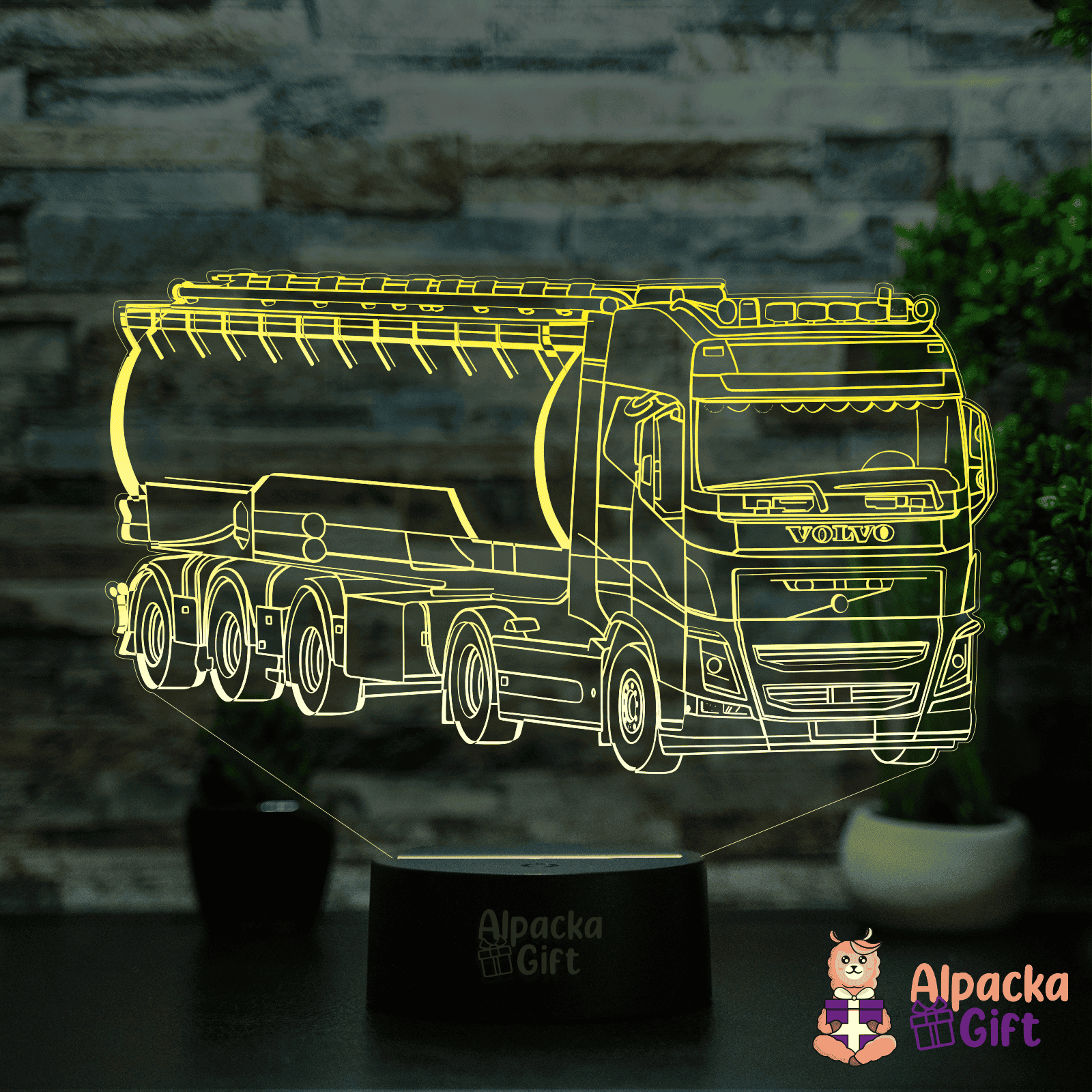 Lampă 3D Volvo Cisterna Negru