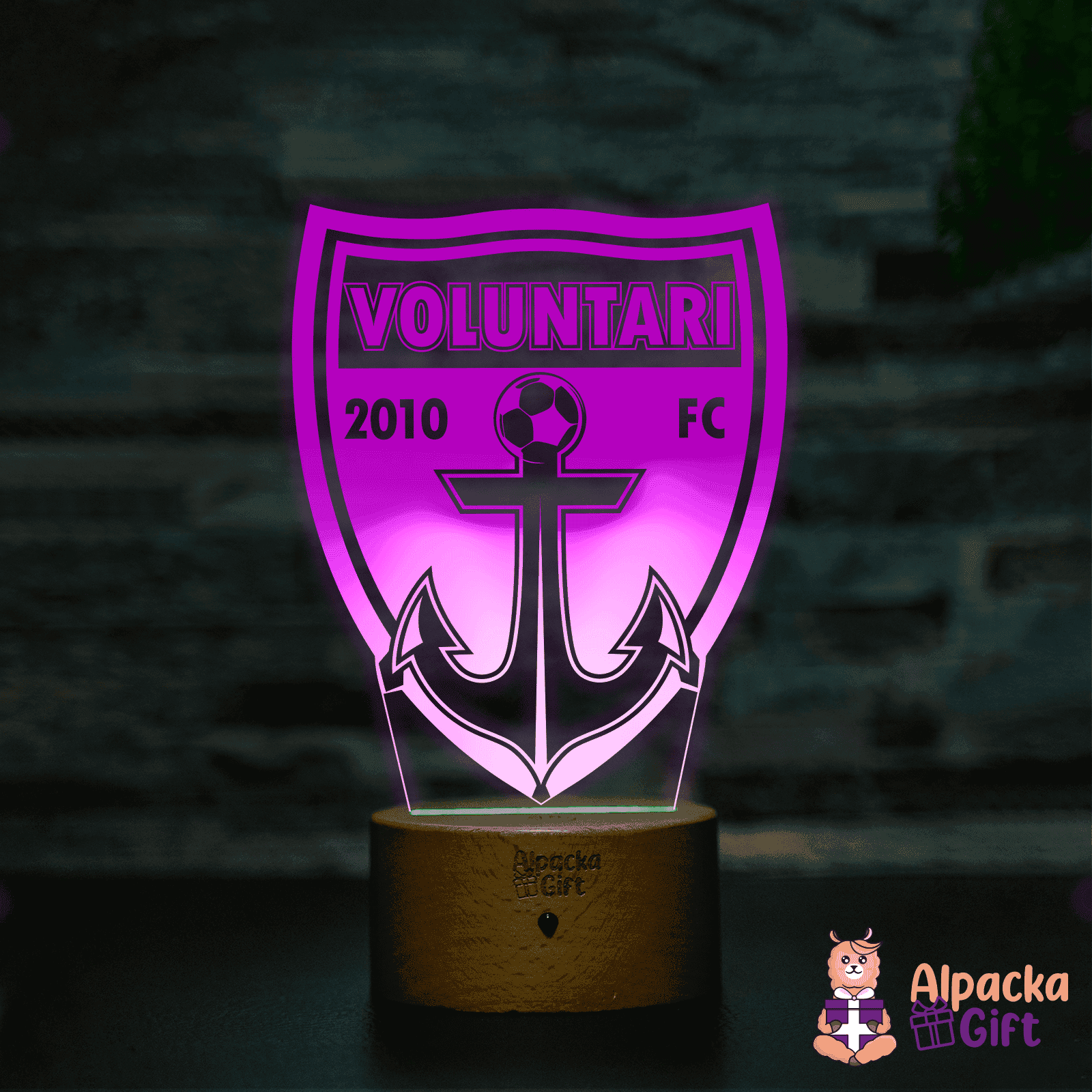 Lampă 3D Voluntari Lemn