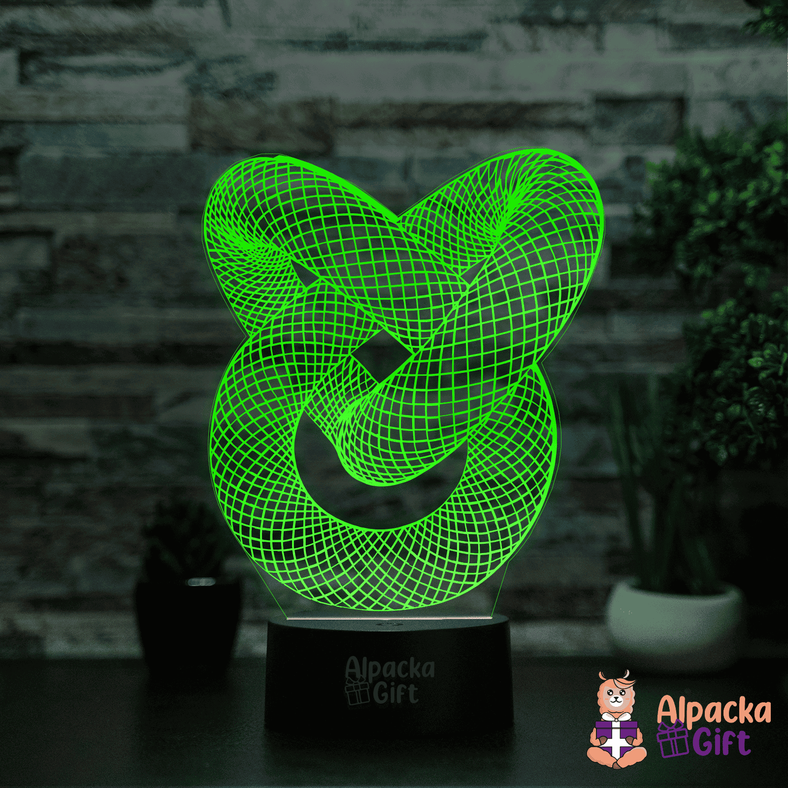 Lampă 3D - Formă Abstractă 2 Negru