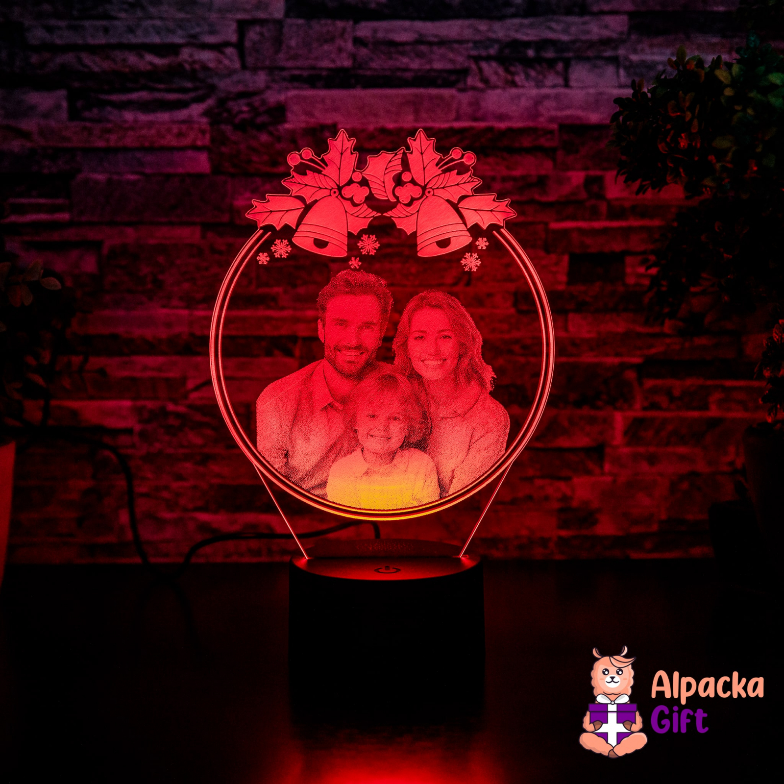 Lampă 3D - Glob cu Fotografie Negru