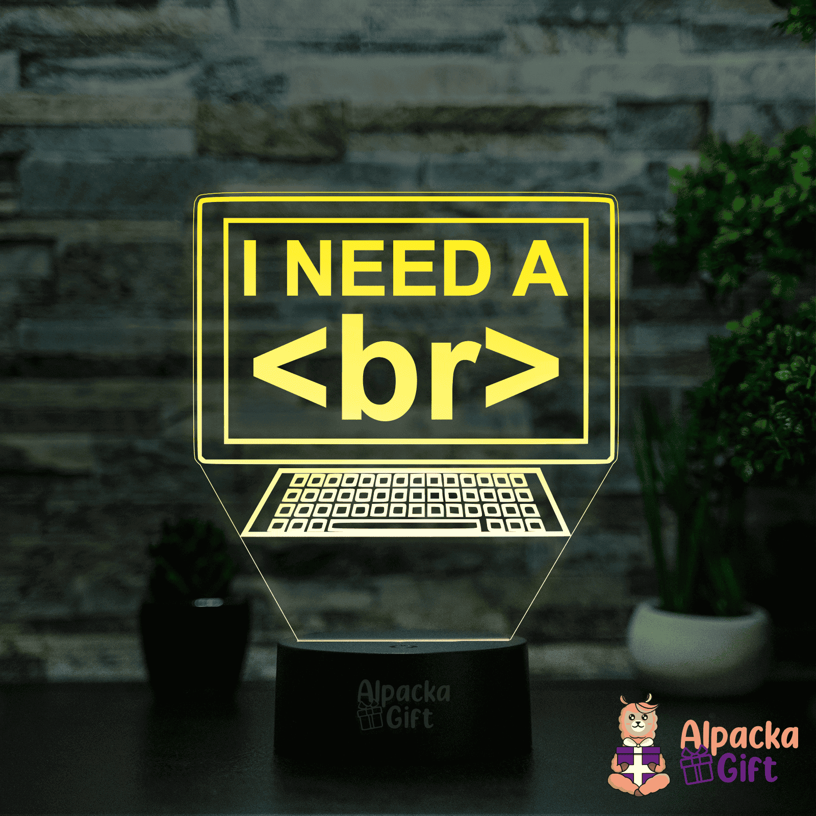 Lampă 3D - Glume de Programatori 5 Negru