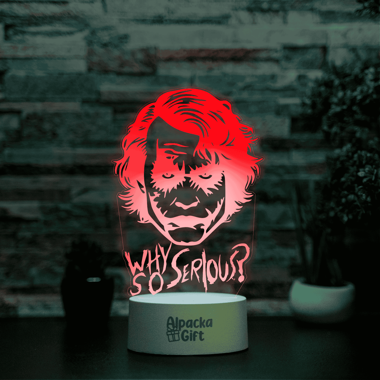 Lampă 3D - Joker 2 Alb cu Difuzor Bluetooth