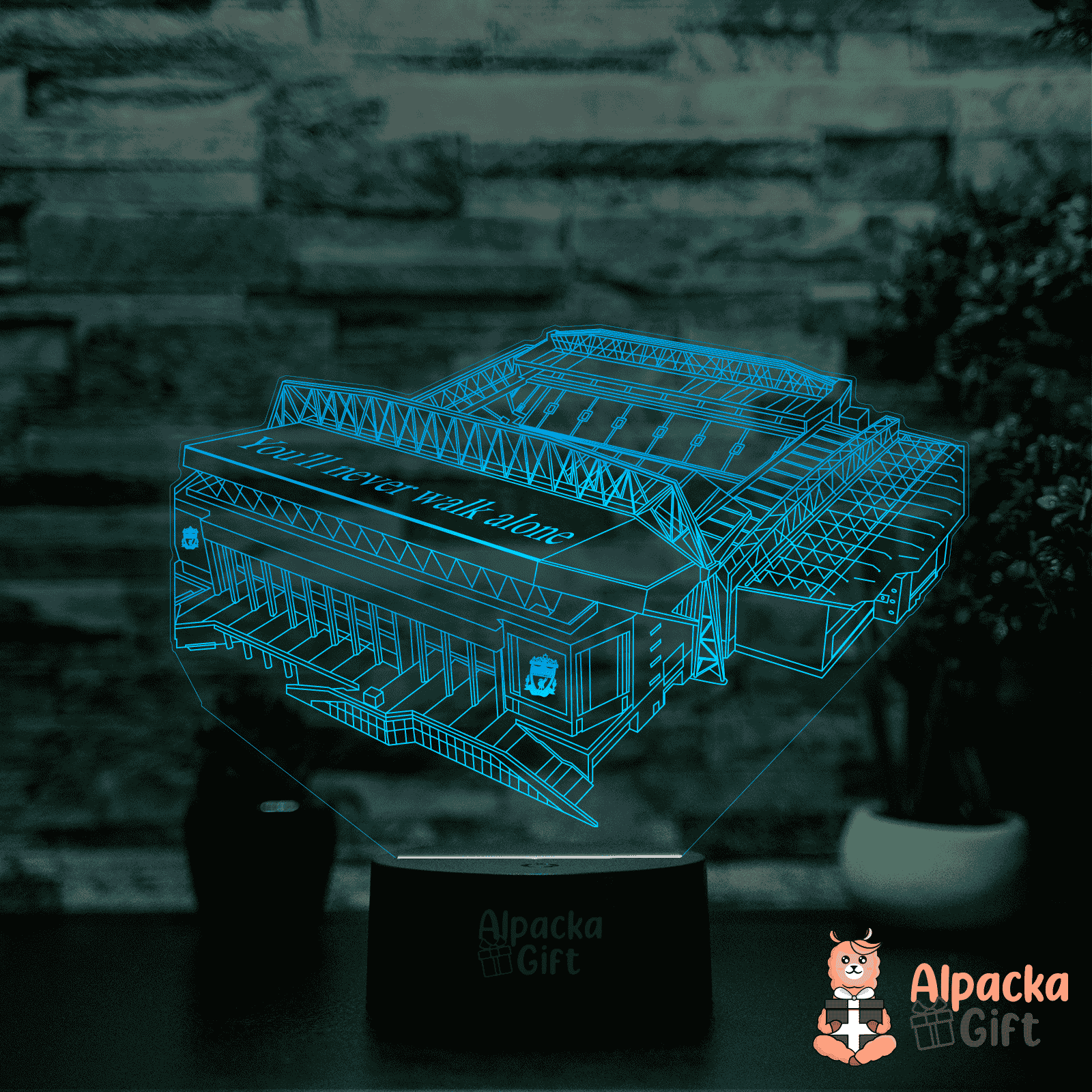 Lampa 3D - Stadion Anfield Negru
