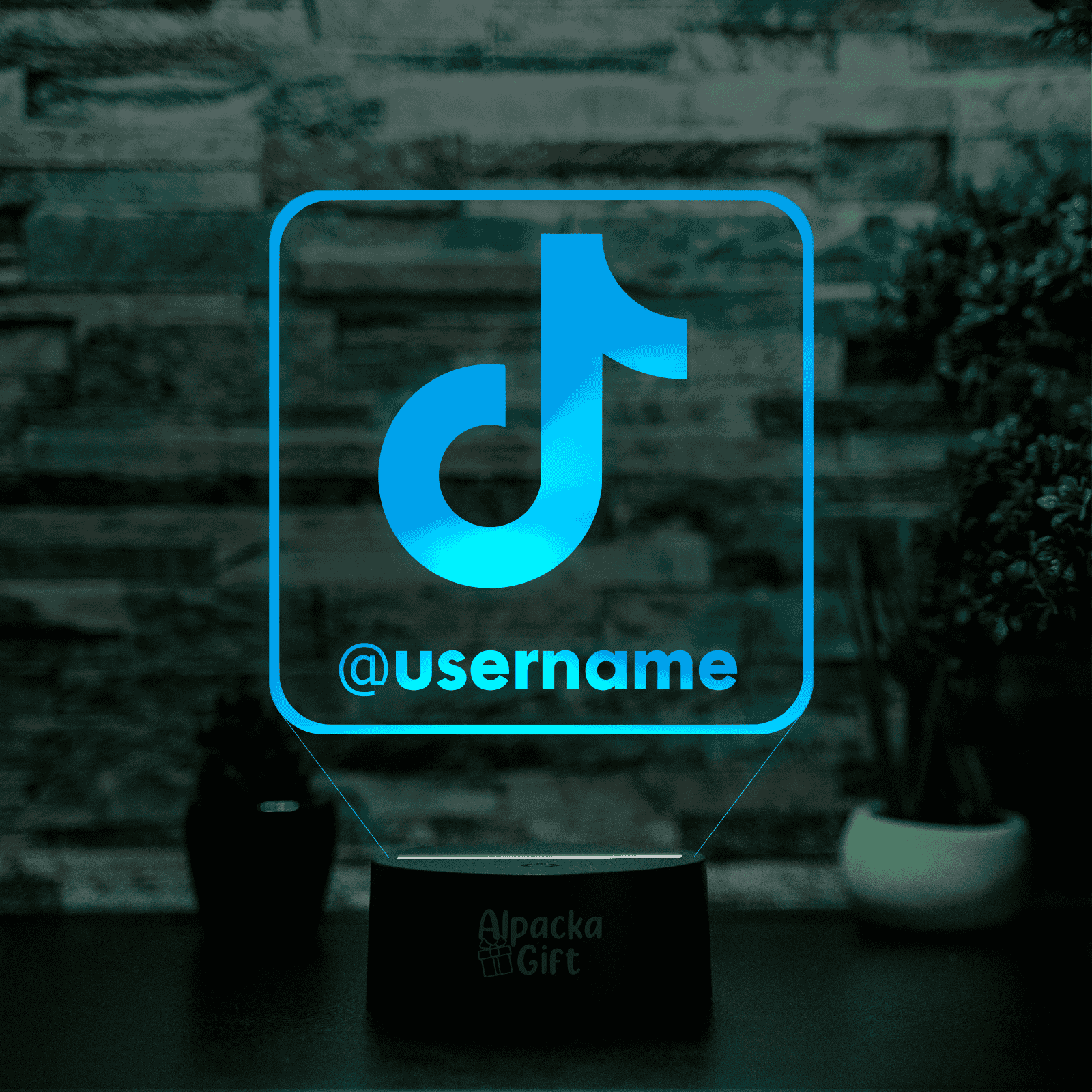 Lampă 3D - Logo TikTok Negru