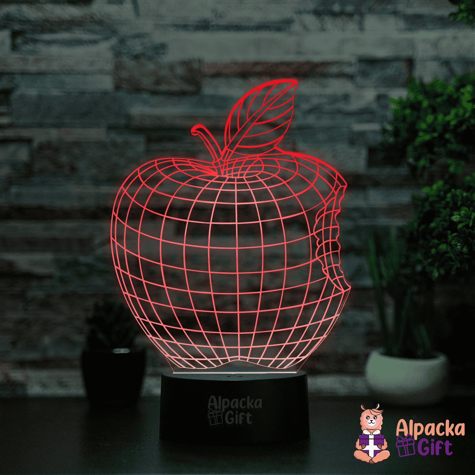 Lampă 3D - Măr Mușcat Negru