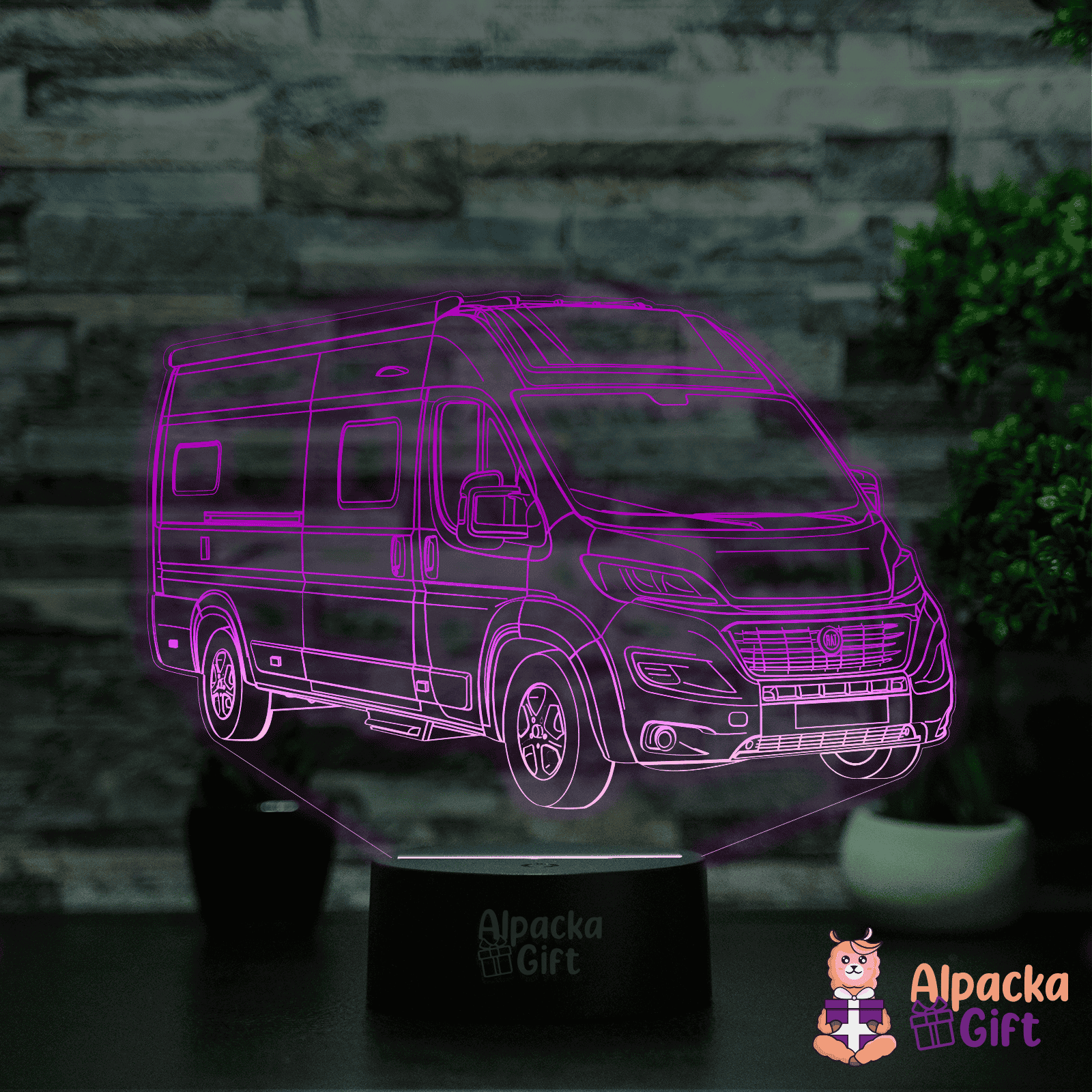 Lampă 3D - Fiat Elios Negru