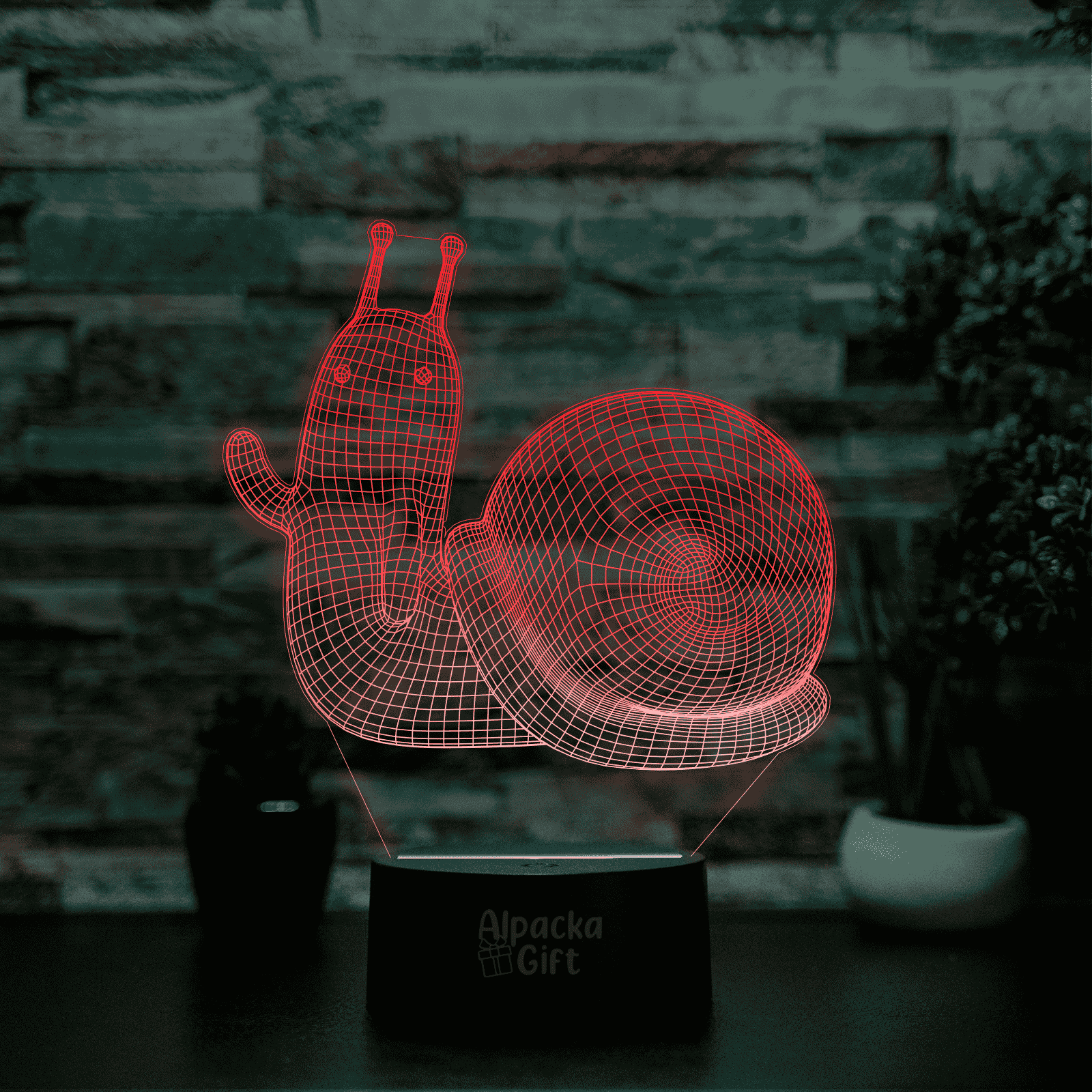 Lampă 3D - Melc Negru