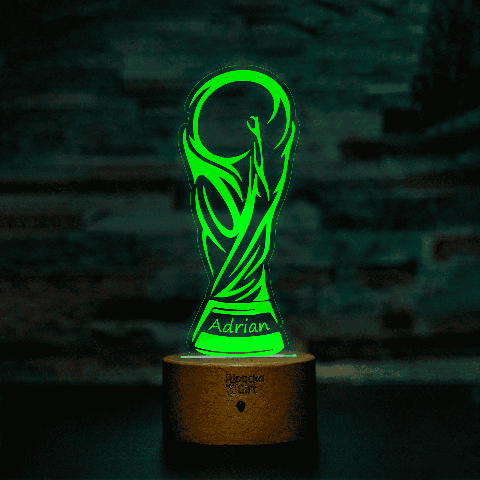 Lampă 3D - Cupă Lemn