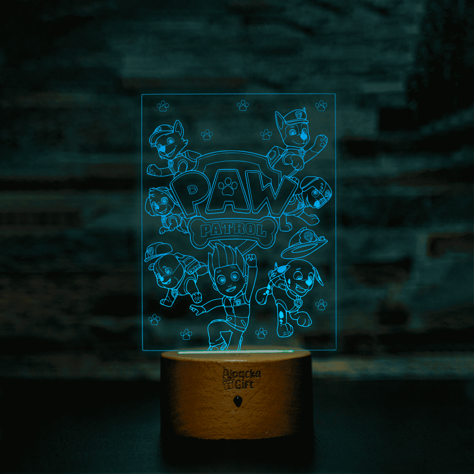 Lampă 3D - Paw Patrol 2 Lemn