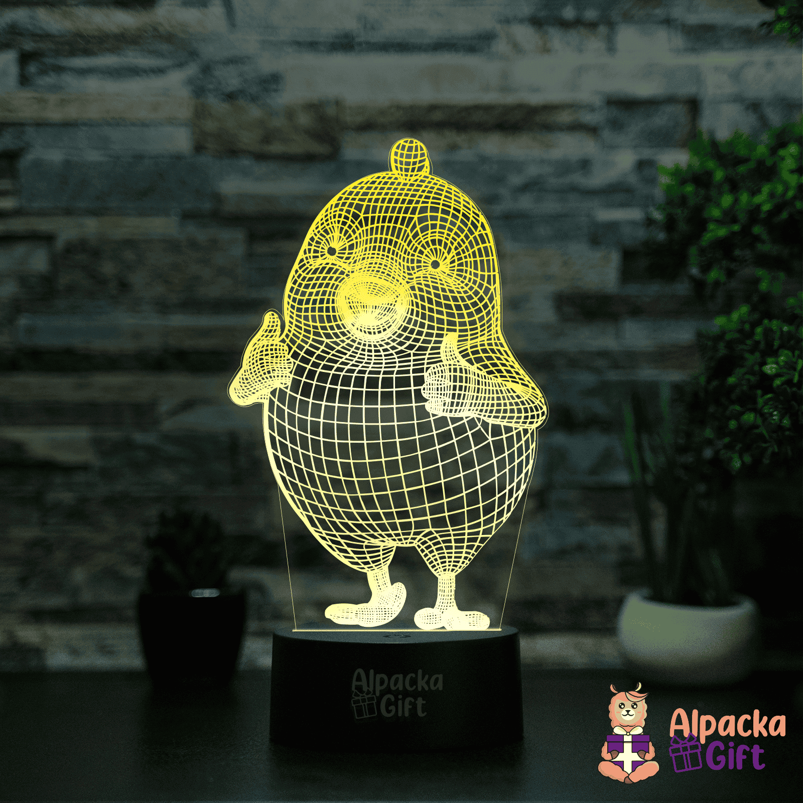 Lampă 3D - Pui Negru