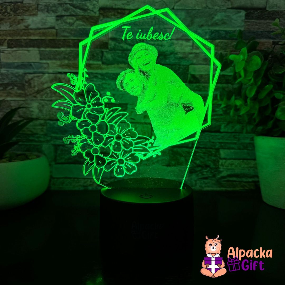 Lampă 3D - Ramă Foto 2 Negru