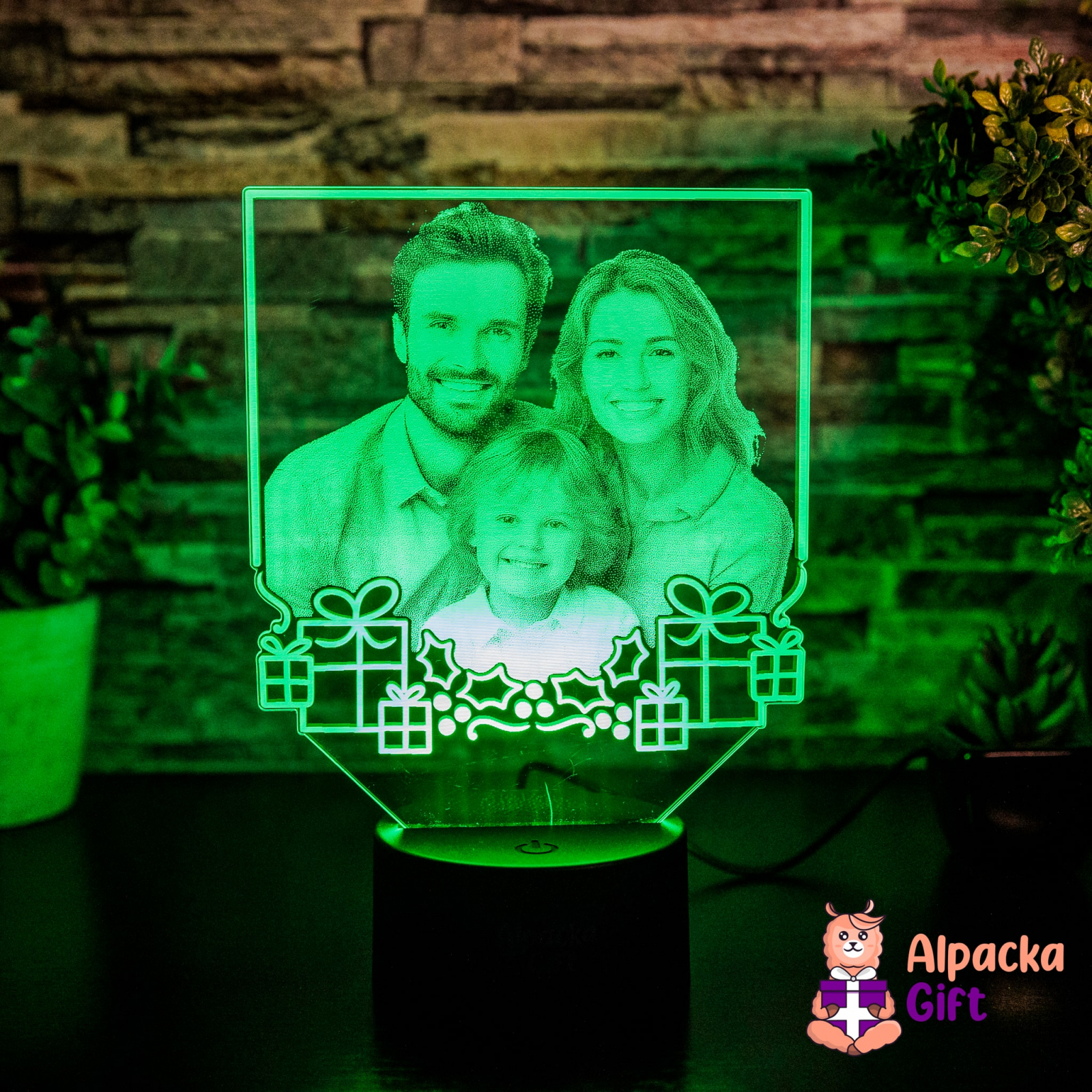 Lampă 3D - Ramă Foto cu Cadouri Negru