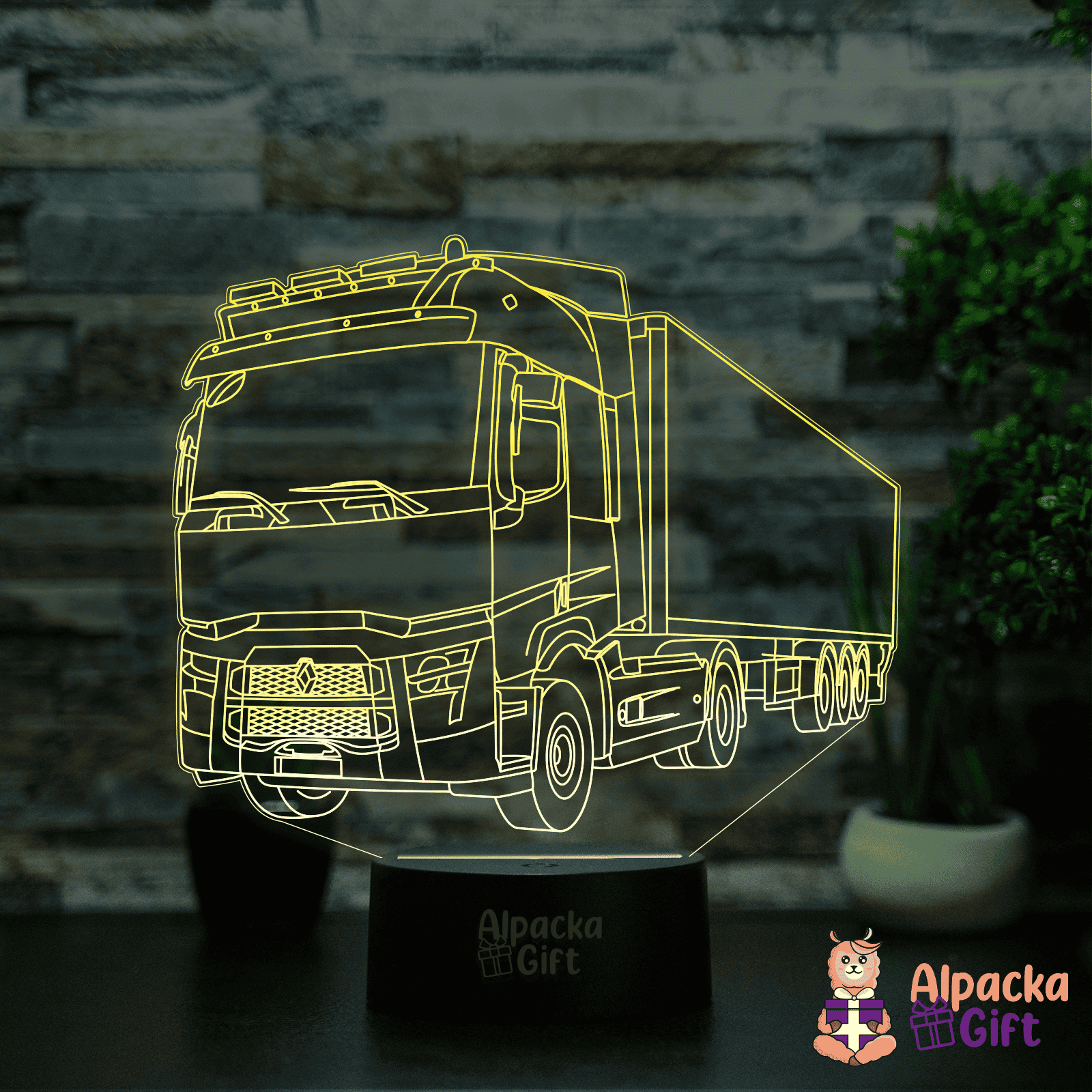 Lampă 3D - Renault Camion T 460 Negru