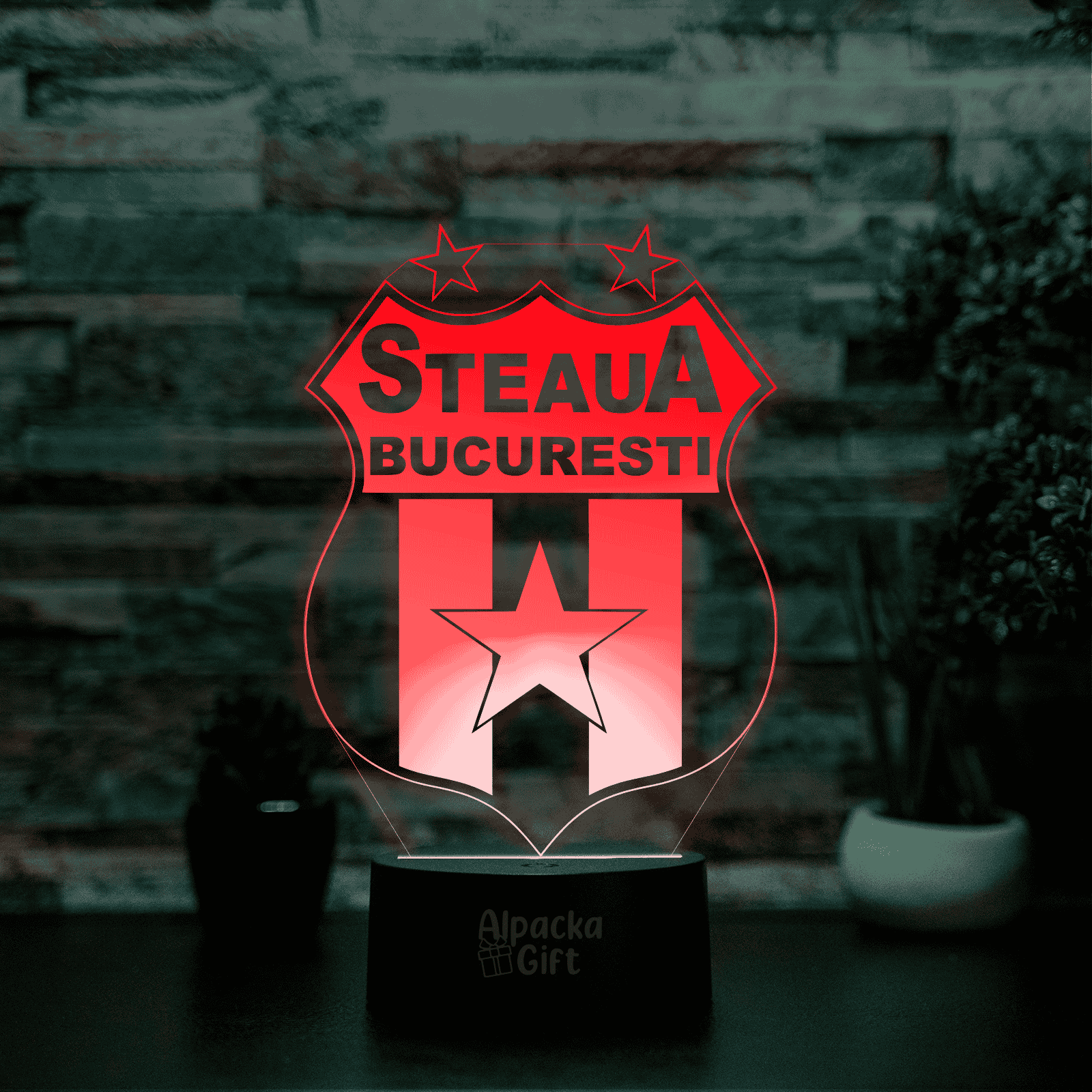 Lampă 3D - Steaua București Negru