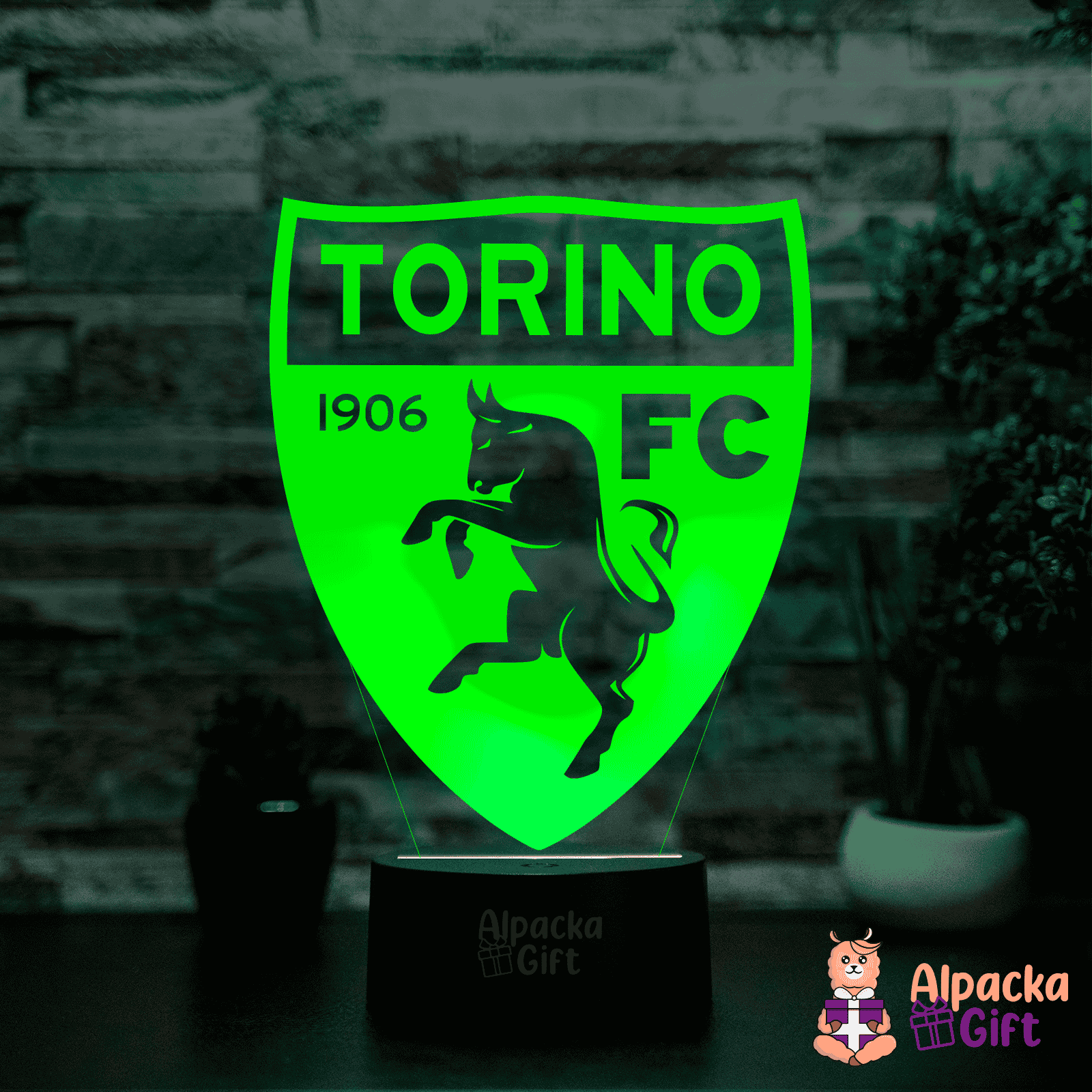 Lampa 3D - FC Torino Negru