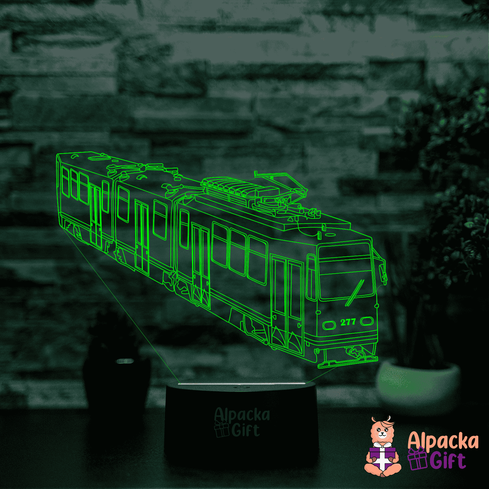 Lampă 3D - Tramvai Negru