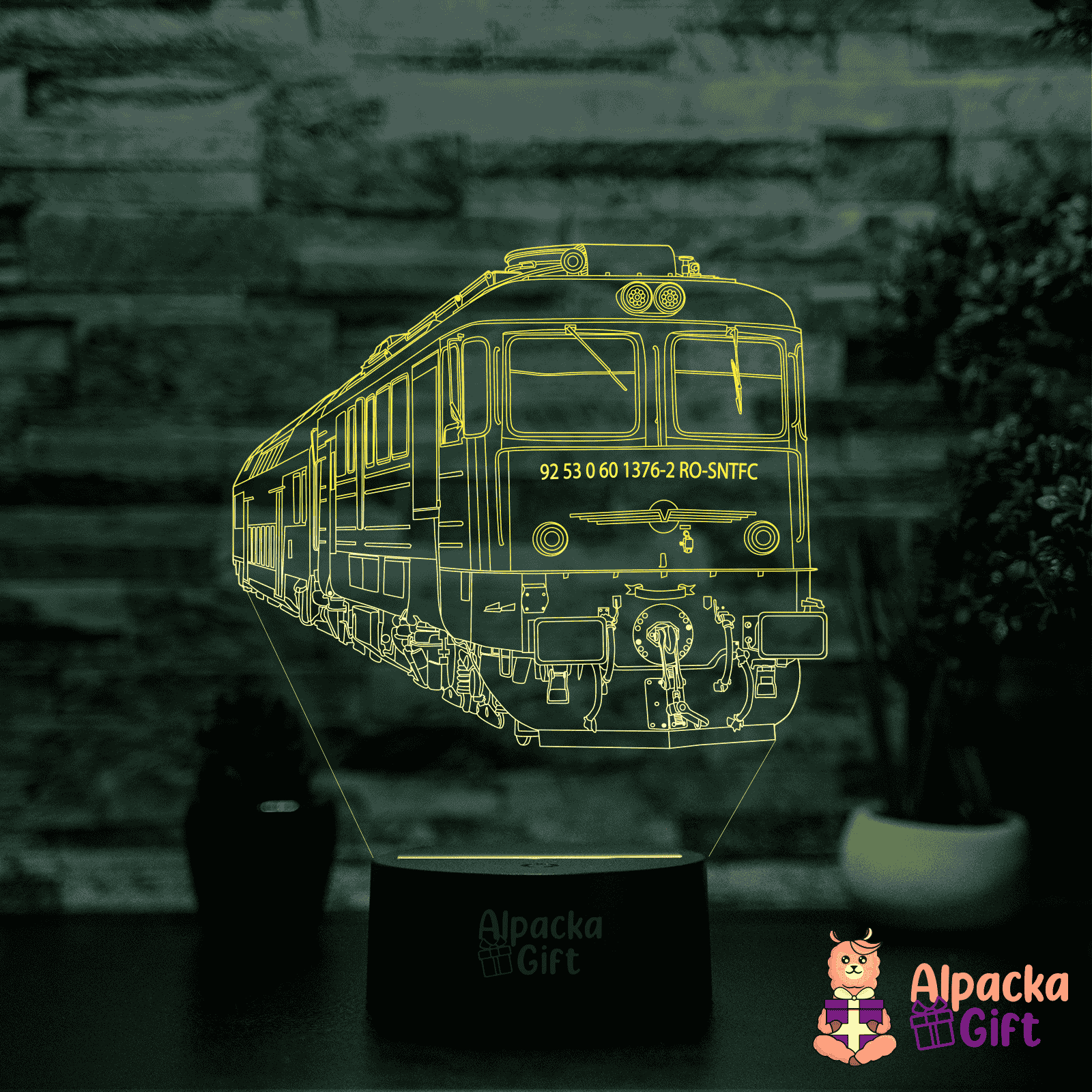 Lampă 3D - Tren 2 Negru