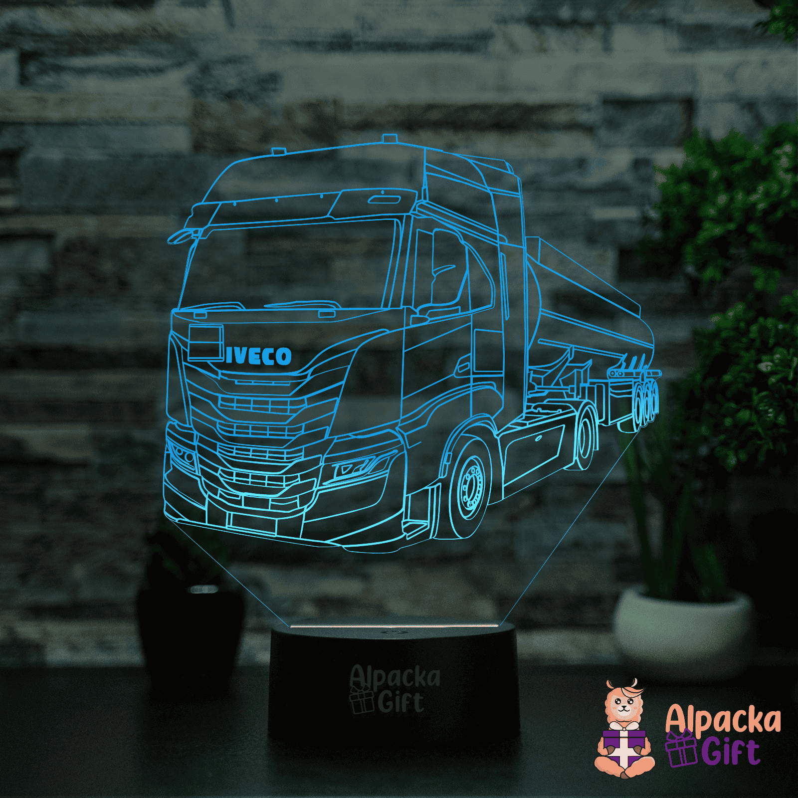 Lampă 3D - Iveco Cisterna Negru
