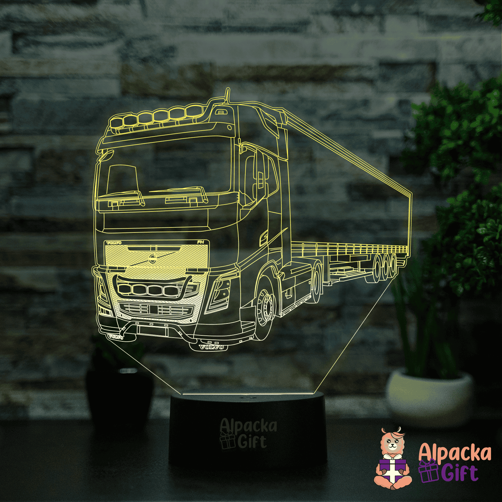 Lampă 3D - Volvo FH - Camion Negru
