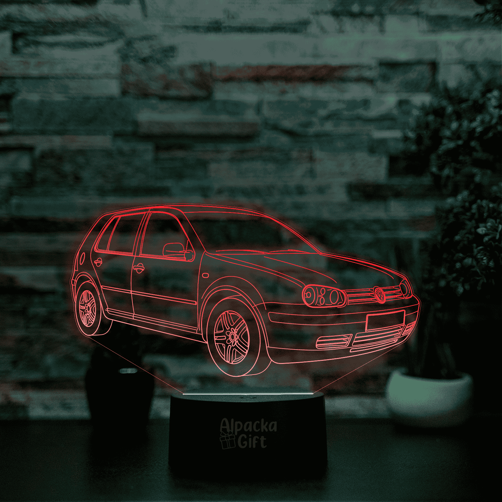 Lampă 3D - VW Golf 4 Negru