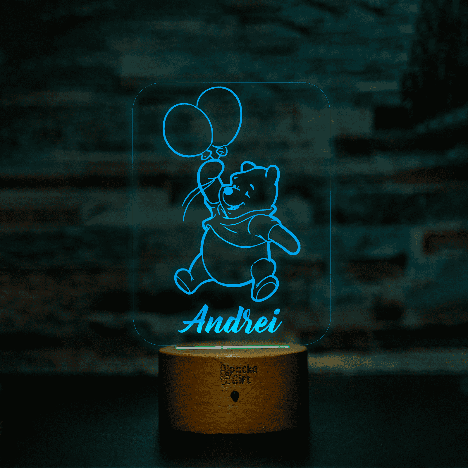 Lampă 3D - Winnie The Pooh Lemn