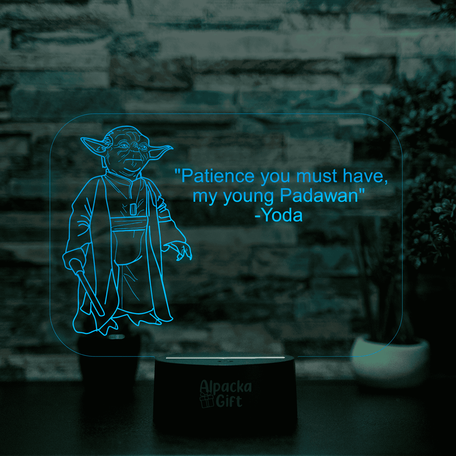 Lampă 3D - Yoda 3 Negru