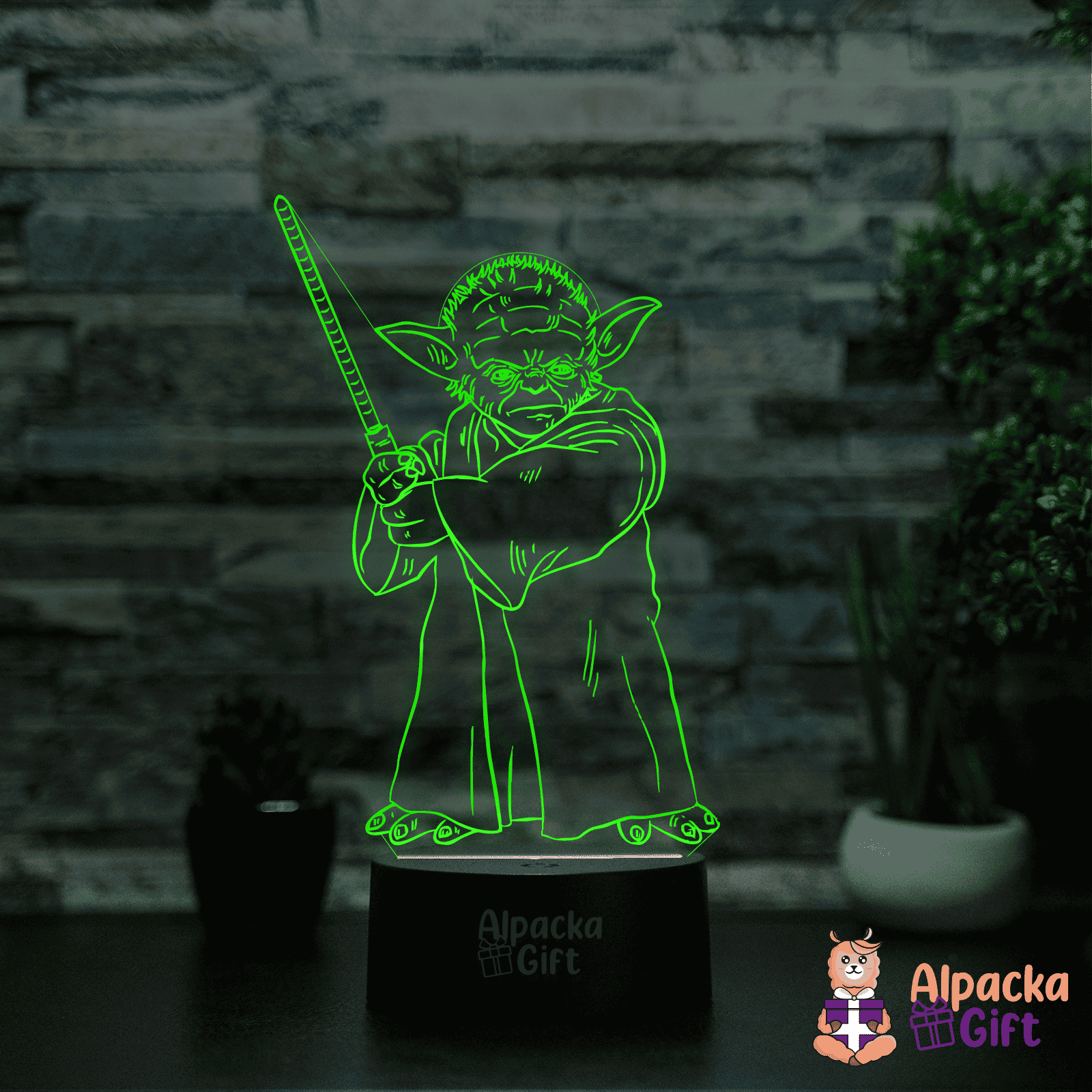 Lampă 3D - Yoda 1 Negru