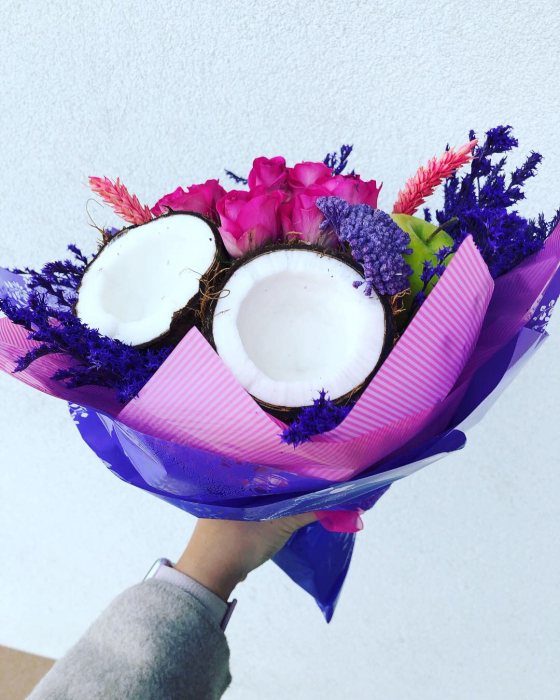 Buchet handmade. Buchet lux cu nuca de cocos [2]