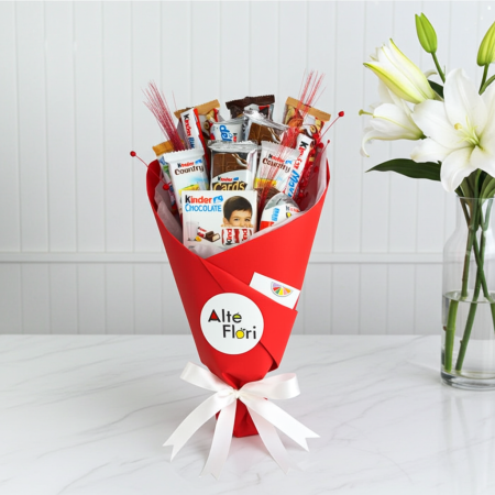 Buchete uscate - Buchet Alte Flori cu dulciuri