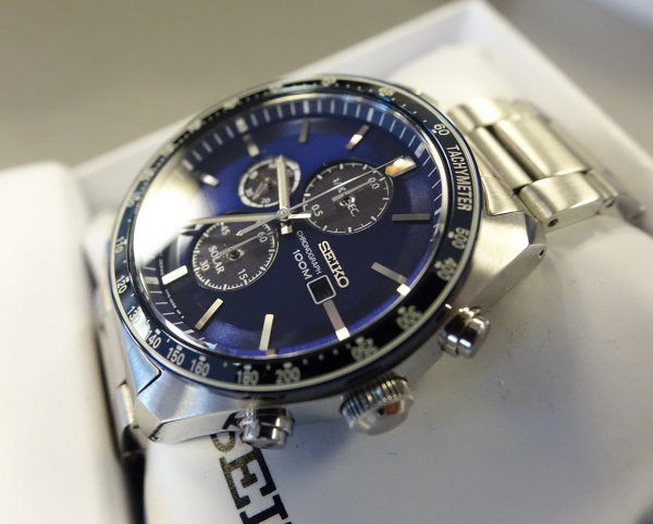 Ceas bărbătesc cu baterie solară, cronograf și dată Seiko Solar  SSC719P1 [7]