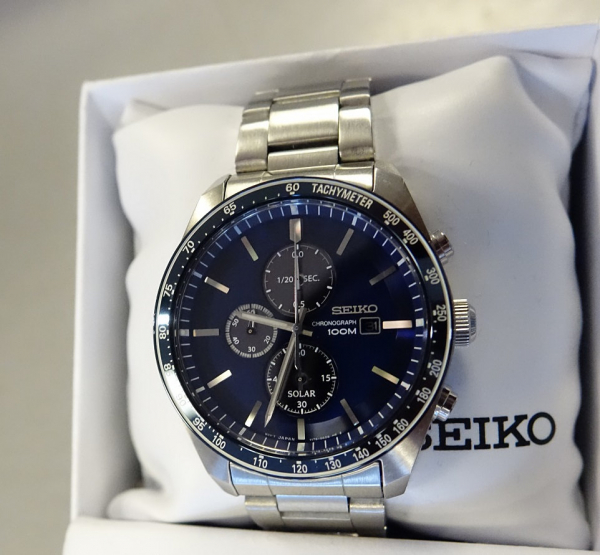 Ceas bărbătesc cu baterie solară, cronograf și dată Seiko Solar  SSC719P1 [5]