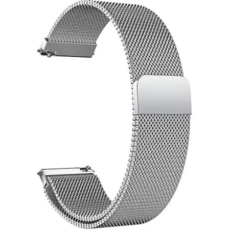 Curea ceas metalica ALTY, compatibila cu smartwatch Huawei Watch GT 2 46 mm, Samsung Galaxy Watch 46 mm, latime curea 22 mm, Negru [2]