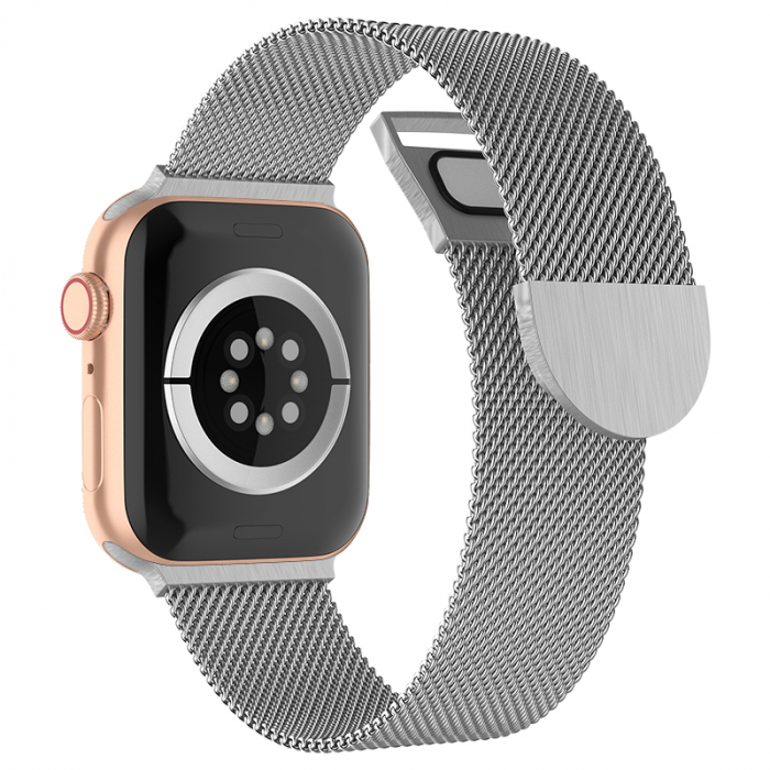 Curea metalica ALTY Milanese, pentru Apple Watch Ultra/SE/8/7/6/5/4/3/2/1, Display 42/44/45/49 mm, Argintiu [2]