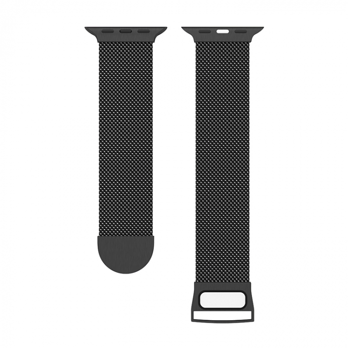 Curea metalica ALTY Milanese, pentru Apple Watch Ultra/SE/8/7/6/5/4/3/2/1, Display 42/44/45/49 mm, Negru [3]