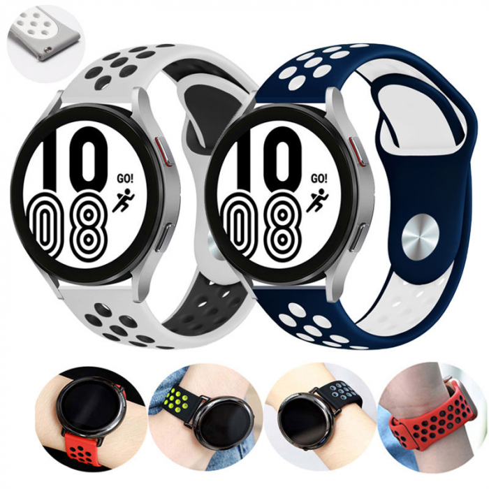 Curea silicon ALTY 22 mm, design Sport, compatibila cu Samsung Galaxy Watch 46mm, Frontier 46mm, Huawei Watch GT 2 46mm, sau orice ceas de 22 mm latimea curelei [2]